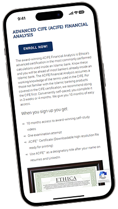 an iPhone showing the Ethica website