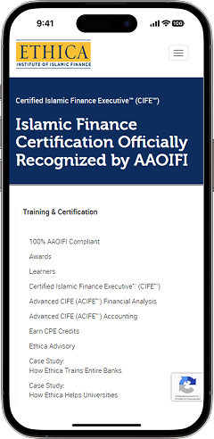 an iPhone showing the Ethica website